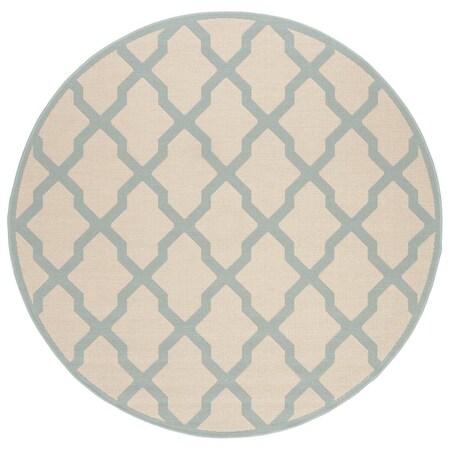 Safavieh Linden 100 6 ft. x 7 in. Round Area Rug - Cream & Aqua LND122L-6R